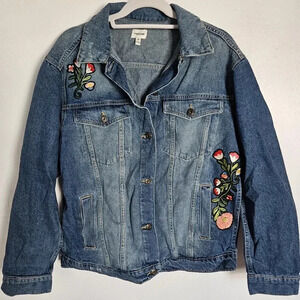 NWOT embroidered jean jacket floral Par Armour size medium‎ Sneak Peek denim